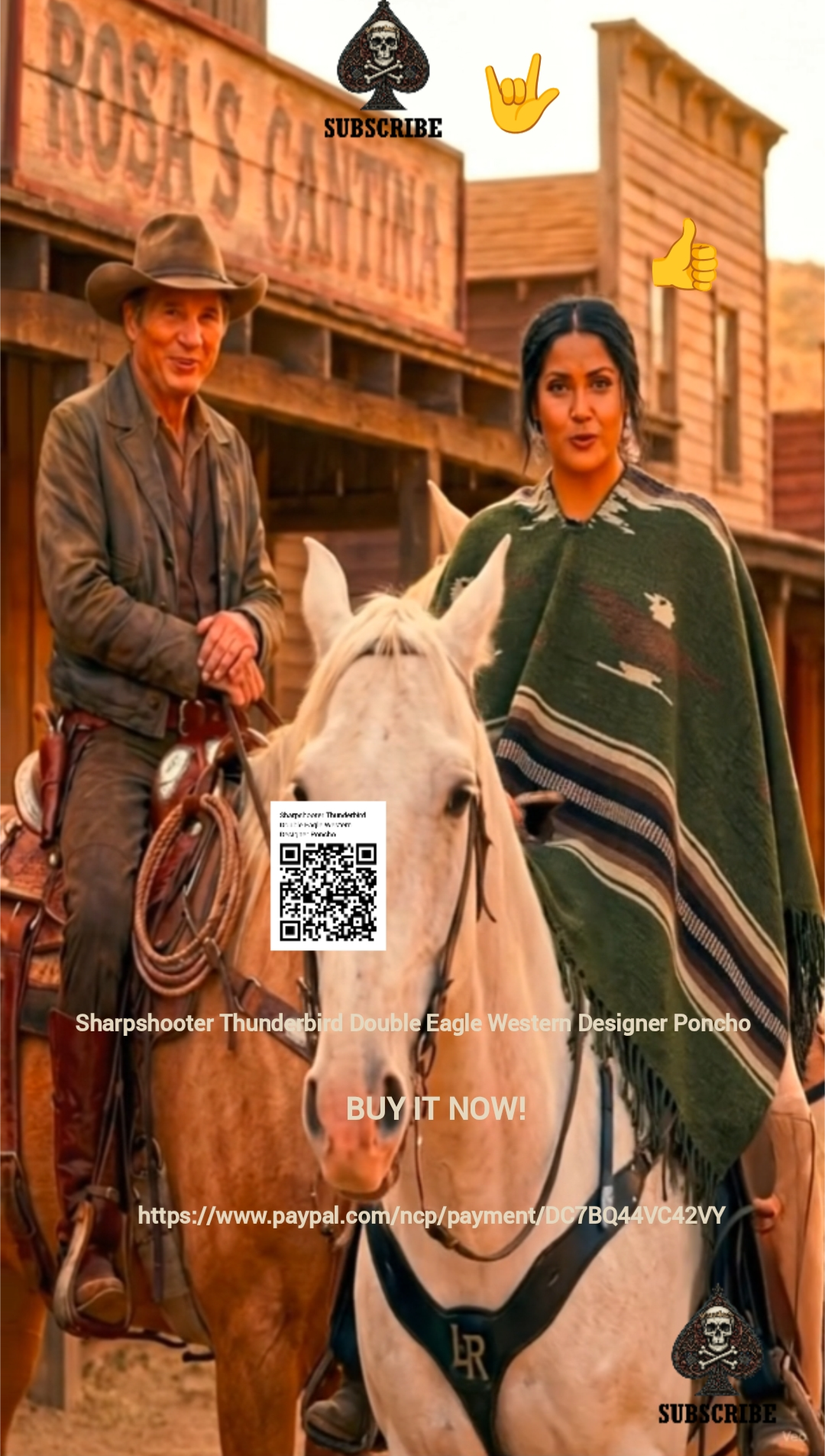 Olive-Green-Sharpshooter-Thunderbird-Double-Eagle-Western-Designer-Poncho